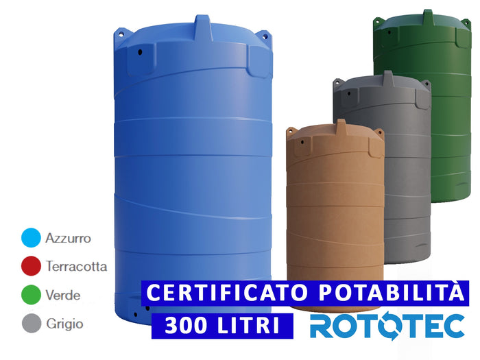 Serbatoio Da Esterno Rototec VERTICALE 300 LT Polietilene Stoccaggio Acqua VERTIGO