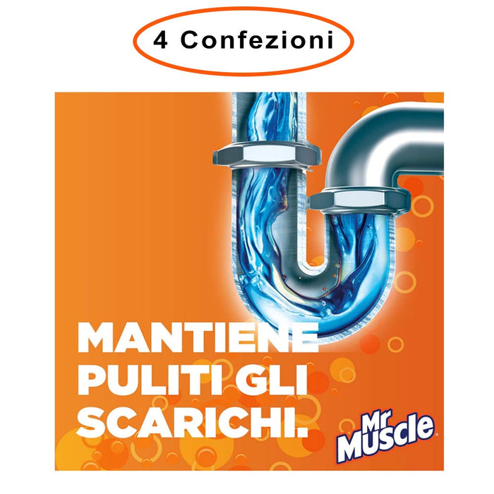 Mr muscle niagara disgorgante granulare per cucina 4 confezioni da 250 gr