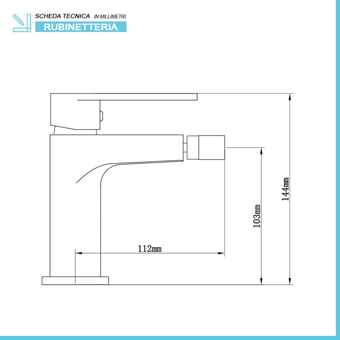 Rubinetti bagno in set per lavabo e bidet cromati Recta