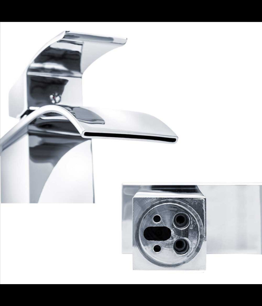 Rubinetto Alto Da Bagno Design Moderno A Cascata Miscelatore Monocomando Cromato         