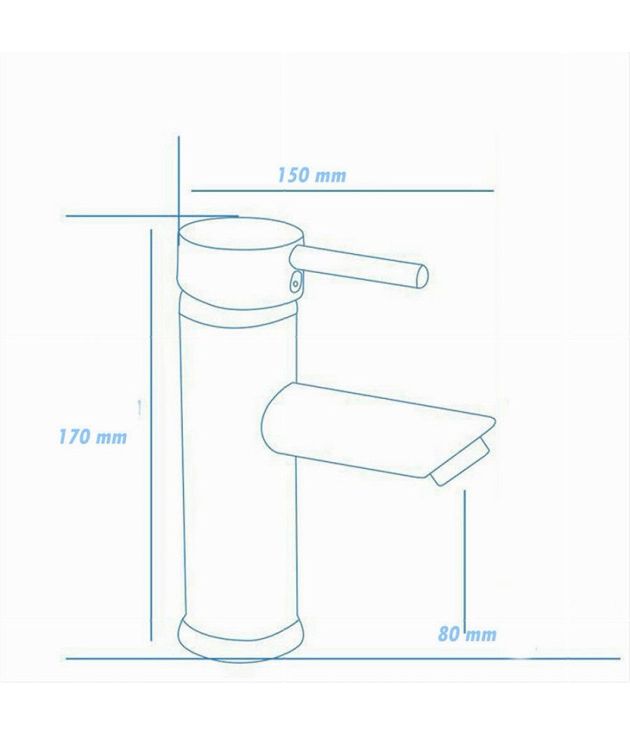 Rubinetto Bagno Cromato Lucido Miscelatore Orientabile Lavabo A Canna Bassa 87386         