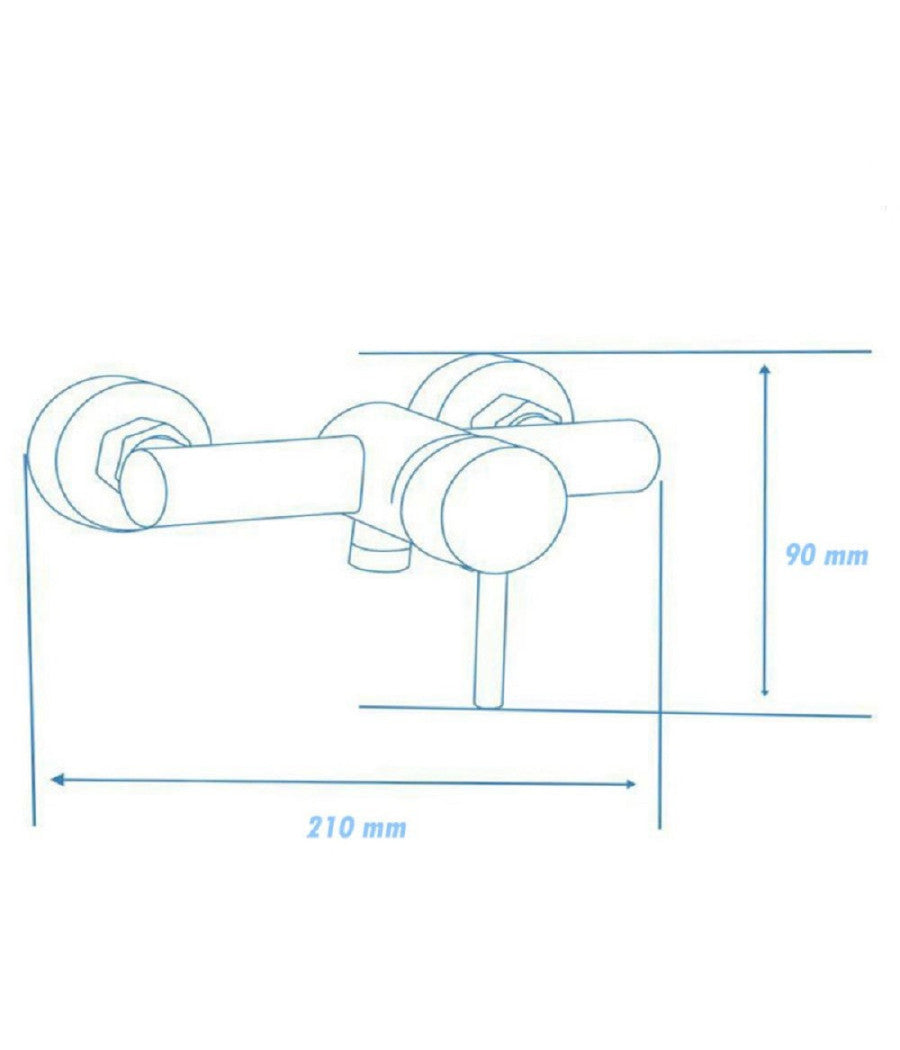 Rubinetto Bagno Moderno Cromato Lucido Miscelatore Orientabile Cabina Doccia 87389         