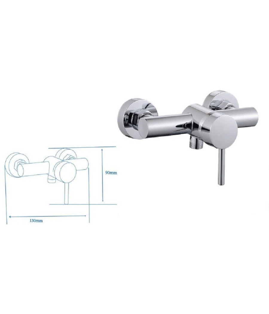 Rubinetto Bagno Moderno Cromato Lucido Miscelatore Orientabile Cabina Doccia 87389         