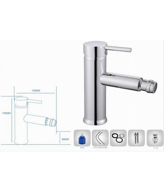 Rubinetto Bagno Moderno Cromato Lucido Miscelatore Orientabile Per Bidet 87387         