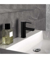 Rubinetto Bagno Moderno Nero Opaco Miscelatore Orientabile Lavabo Canna Bassa 87391         