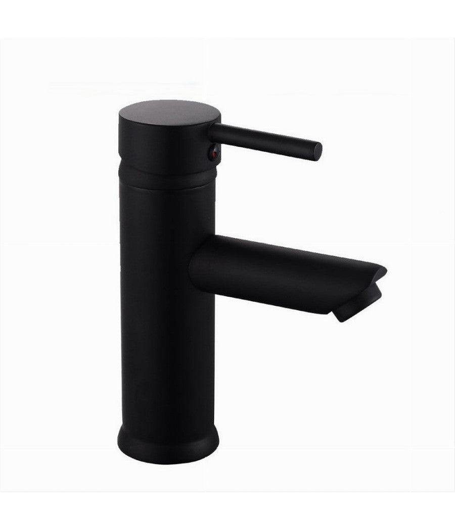 Rubinetto Bagno Moderno Nero Opaco Miscelatore Orientabile Lavabo Canna Bassa 87391         