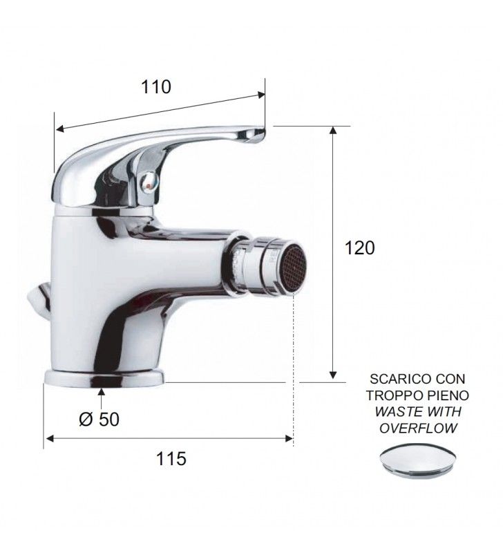 Rubinetto esterno docciacon leva frontale - serie 35 cod 76561