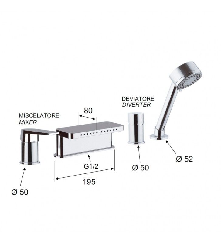 Dream miscelatore per lavabo con o senza scarico 1pollice1/4 cromato cod 76212