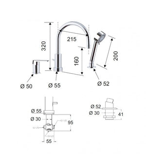 Dream remer miscelatore monocomando lavabo alto con o senza piletta click-clack cod 76214