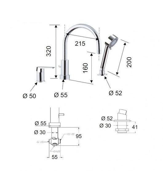 Dream remer miscelatore monocomando lavabo alto con o senza piletta click-clack cod 76214