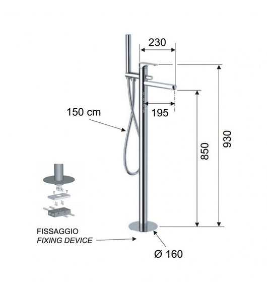 Miscelatore lavabo cromato remer con o senza scarico in ottone class line cod 75867