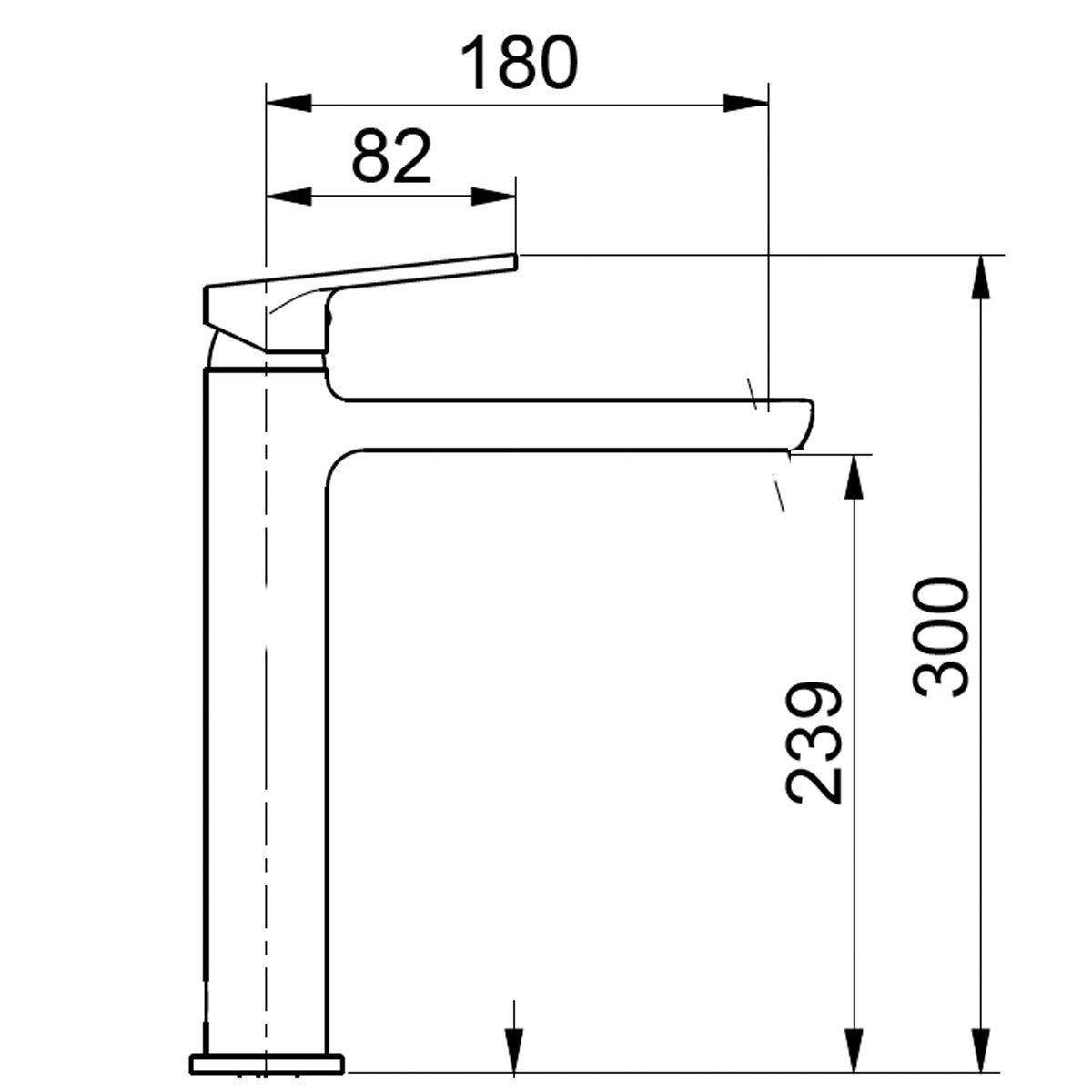 Rubinetto ad lavabo alto a canna alta cromato funky