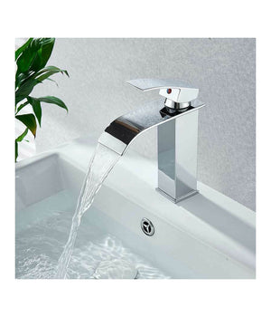 Rubinetto Da Bagno Design Moderno A Cascata Miscelatore Monocomando Cromato         