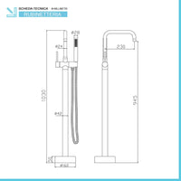 Rubinetto da terra per vasca freestanding cromato