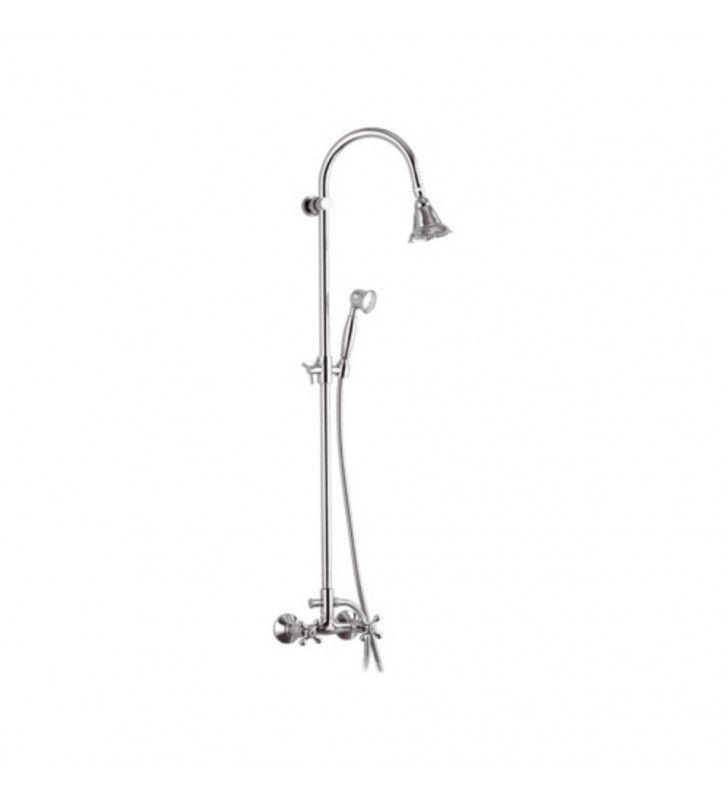 Rubinetto doccia con colonna saliscendi, doccetta e soffione - serie liberty cod 76403