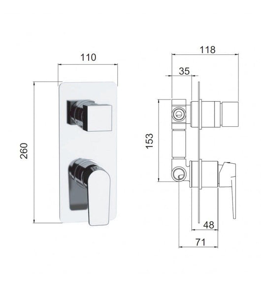 Doccetta rettangolare minimale serie flat ultrapiatta cod 76230