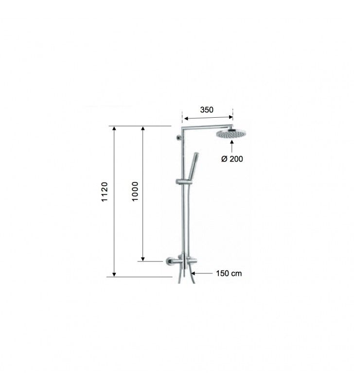 Rubinetto esterno per doccia con doccia duplex serie minimal cod 76036