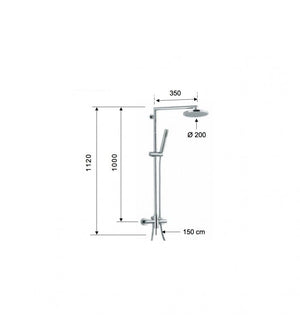 Rubinetto esterno per doccia con doccia duplex serie minimal cod 76036