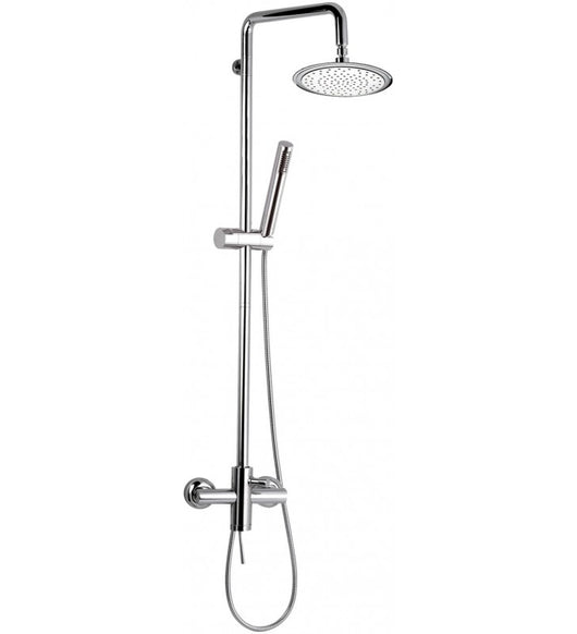 Rubinetto esterno doccia con deviatore integrato e colonna deluxe saliscendi girevole serie minimal cod 76030