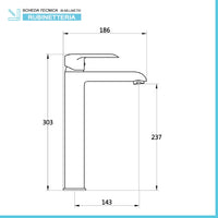 Rubinetto lavabo alto cromato serie Dalila