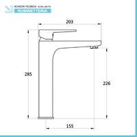 Rubinetto lavabo alto cromato serie Erika