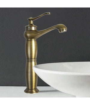 Rubinetto Lavabo Bronzo A Canna Alta Miscelatore Monoforo Lavandino Bagno         