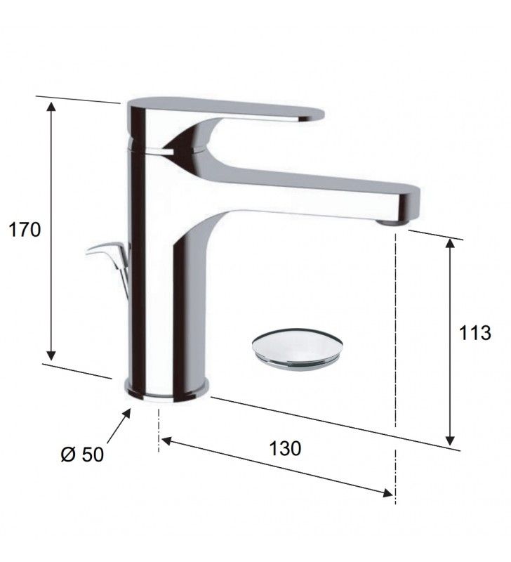 Rubinetto bidet con o senza scarico - serie class line cod 75873