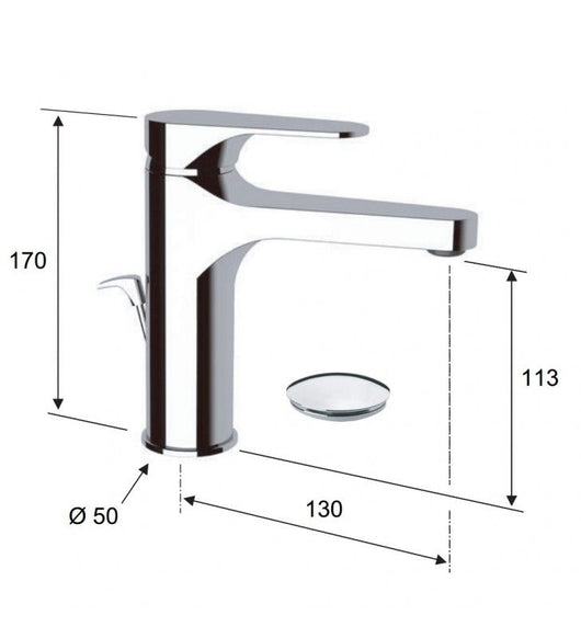 Rubinetto bidet con o senza scarico - serie class line cod 75874