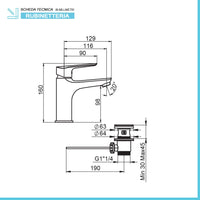 Rubinetto lavabo cromato Artis Punta+ incluso di piletta