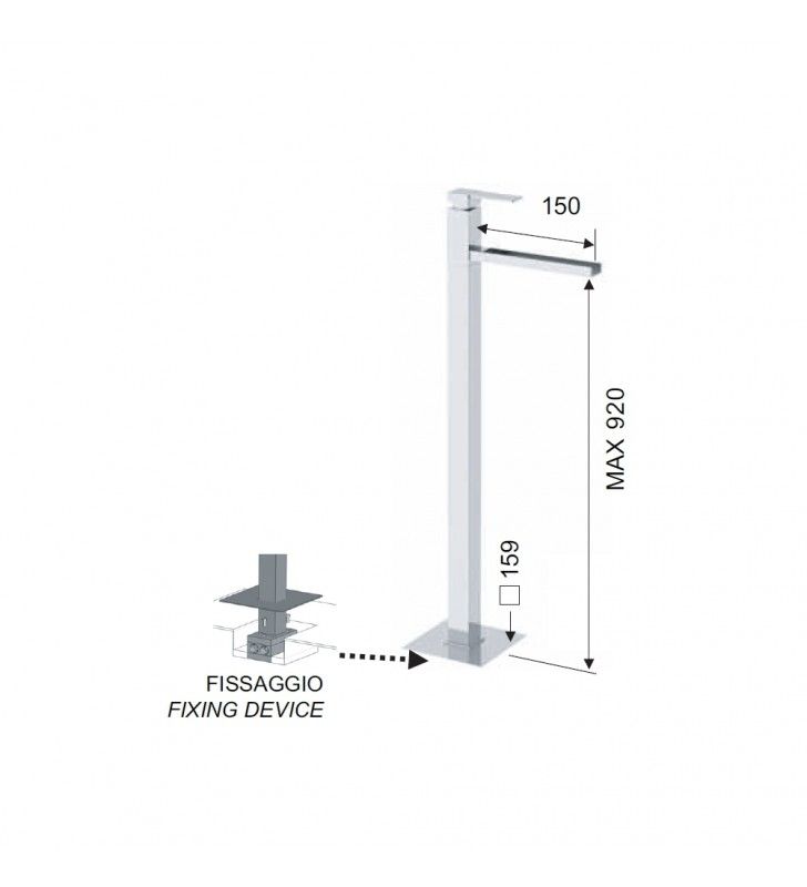 Rubinetto termostatico da incasso con deviatore per vasca-doccia - serie minimal thermo cod 76431