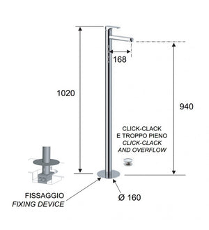 Rubinetto doccia esterno - serie class line cod 75877