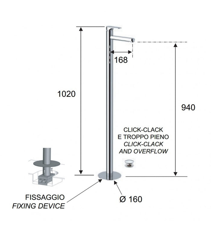 Rubinetto doccia esterno - serie class line cod 75877