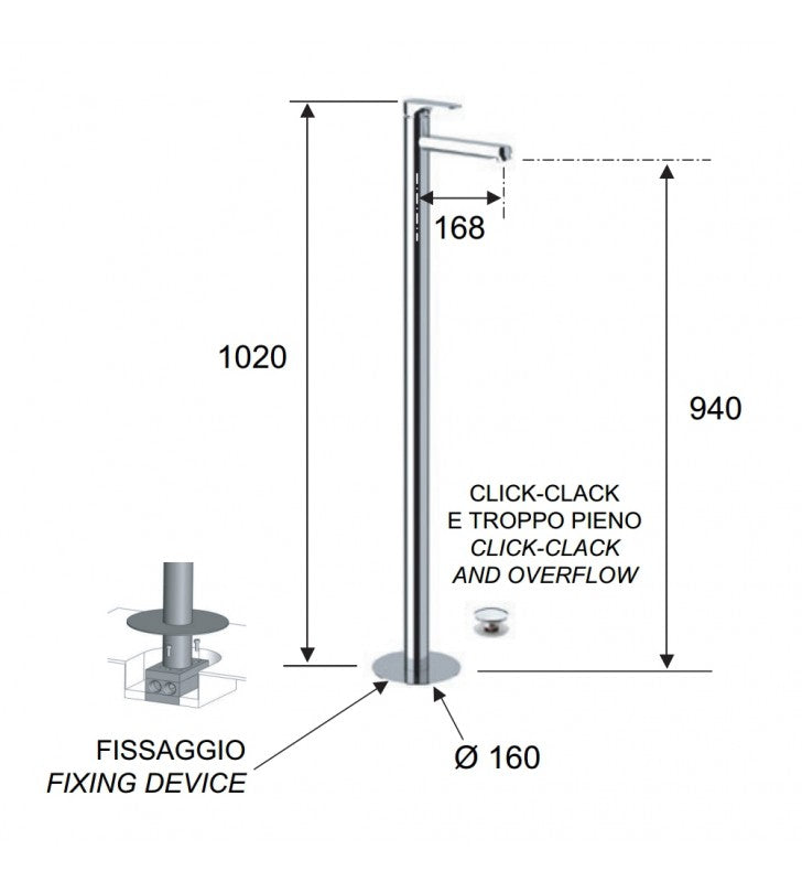 Rubinetto doccia esterno - serie class line cod 75877