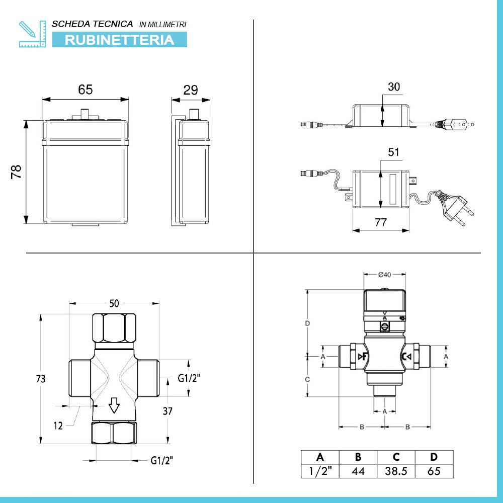 Rubinetto lavabo elettronico a fotocellula Idral ottone cromo