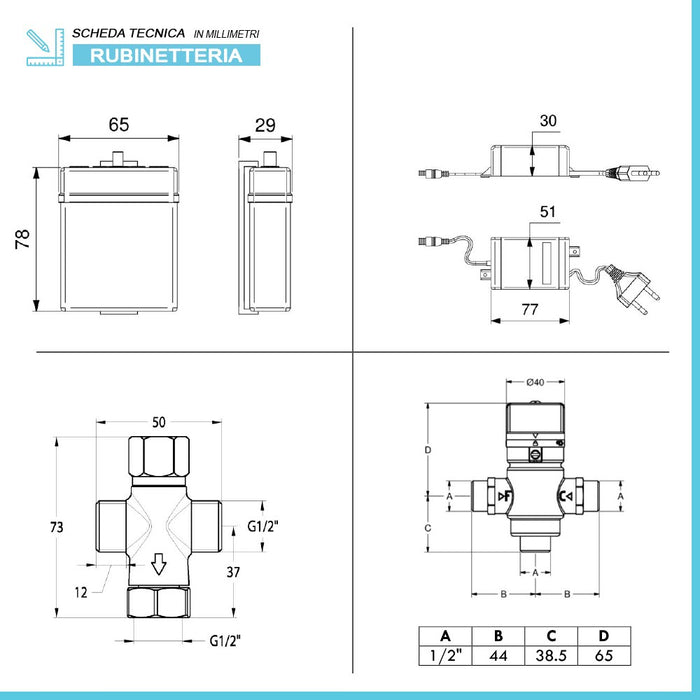 Rubinetto lavabo elettronico a fotocellula Idral ottone cromo