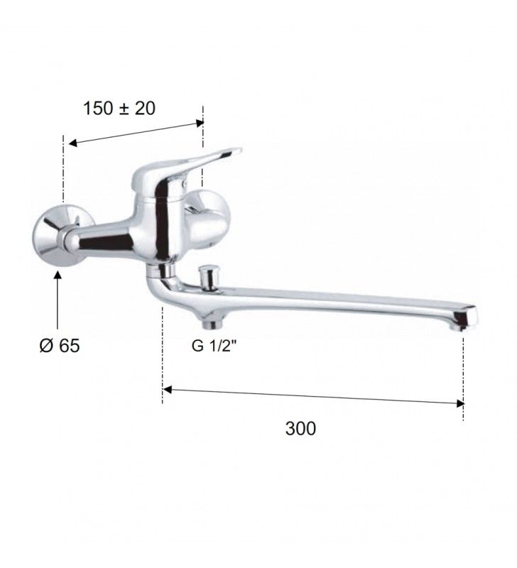 Mixer per acconciatore completo con doccia estraibile - serie kiss cod 76198