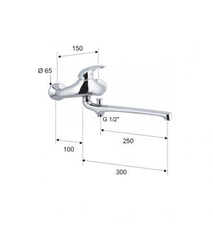 Rubinetto vascaesterno, senza doccia - serie 35 cod 76548