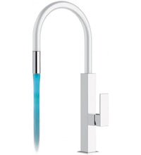 Rubinetto lavello con canna bianca e dispositivo led - serie kitchen white spout colour cod 76616