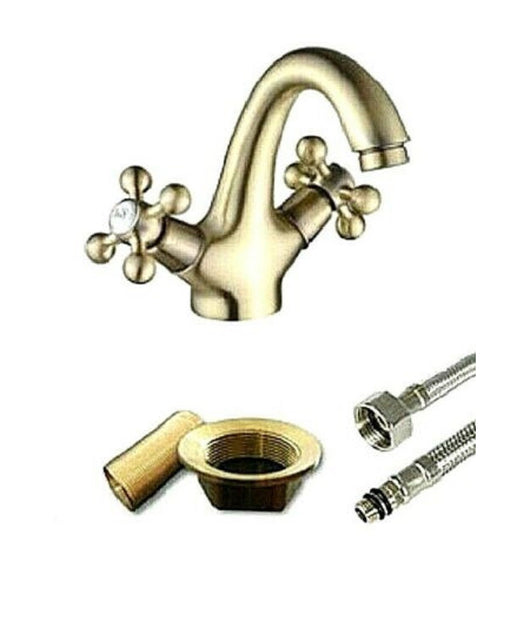 Rubinetto Miscelatore Lavabo Bagno Ottone Dorato Bronzo Modello Roma 52805a         