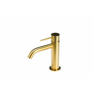 Miscelatore per lavabo bocca da 12 cm senza scarico in acciaio inox 316l di tubico tevere, colore oro