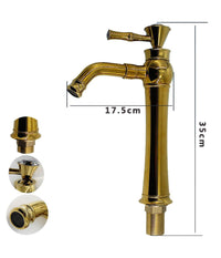 Rubinetto Miscelatore Monocomando Lavabo Lavello Cucina Alto Ottone Dorato Oro         