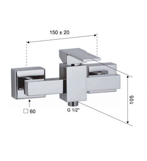 Rubinetto esterno per doccia - serie qubika cod 75503