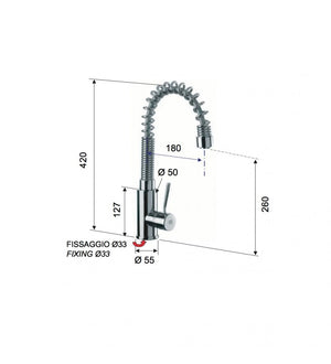 Rubinetto doccia con deviatore a tre vie serie minimal cod 76049