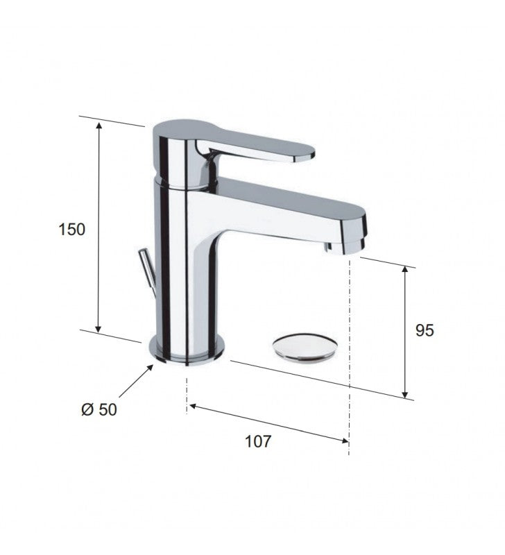 Winner remer miscelatore lavabo con o senza scarico 1 1/4 cod 75509