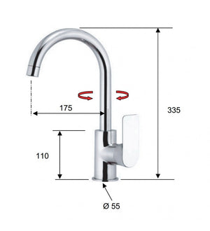 Rubinetto lavello monoforo - serie infinity cod 75487