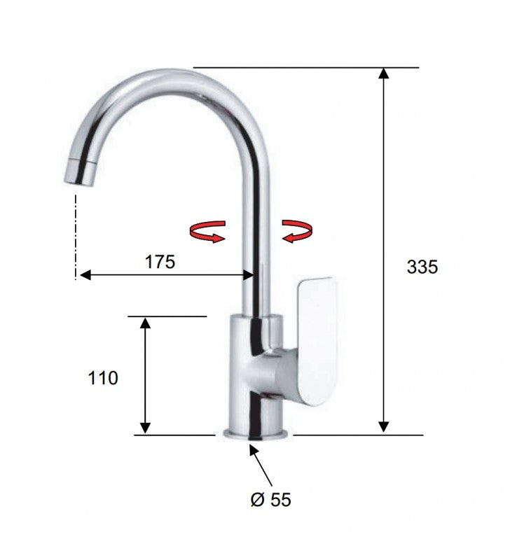 Rubinetto lavello monoforo - serie infinity cod 75487