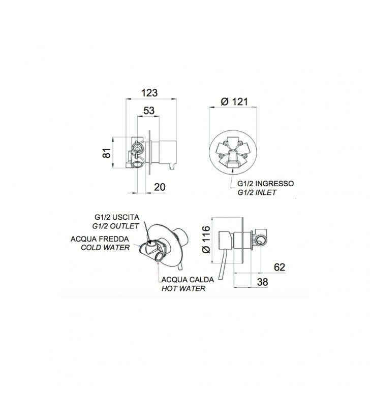 Smart - porta scopino cromato in vetro satinato cod 76057