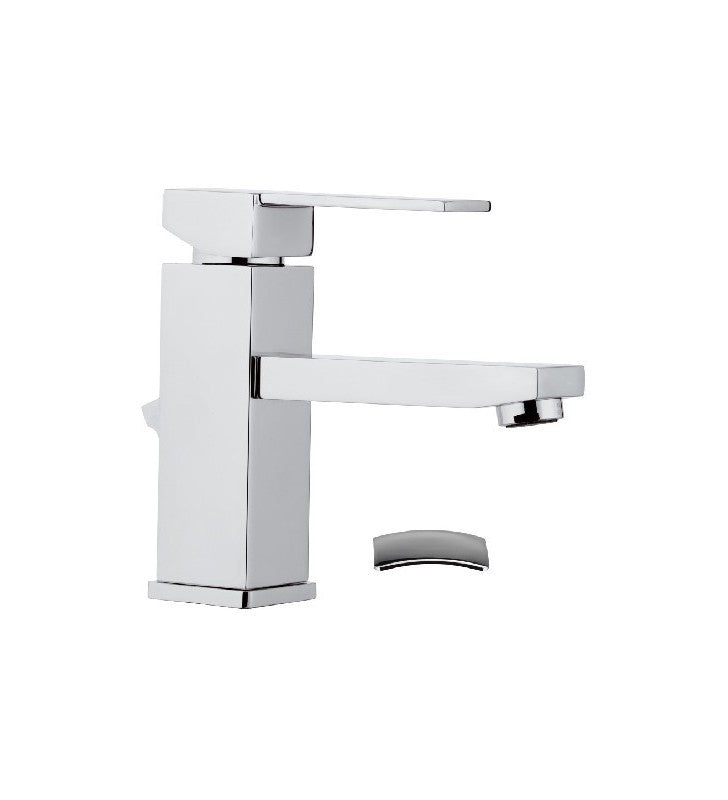 Miscelatore qubika per lavabo design moderno completo di piletta cod 75493