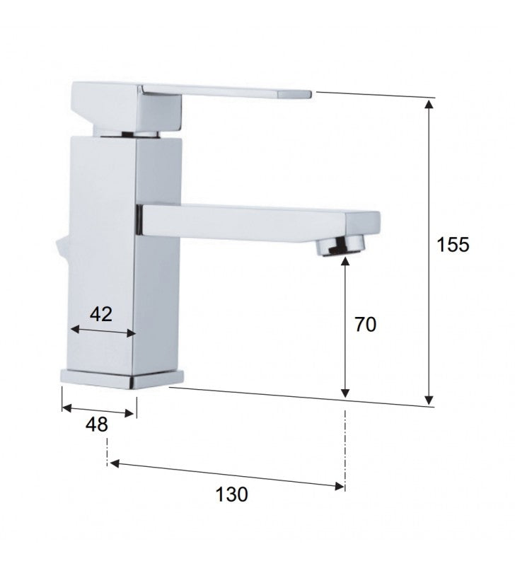 Miscelatore qubika per lavabo design moderno completo di piletta cod 75493