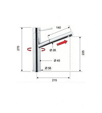 Rubinetto laterale per lavello con bocca a u girevole e doccetta dual jet serie minimal cod 76044